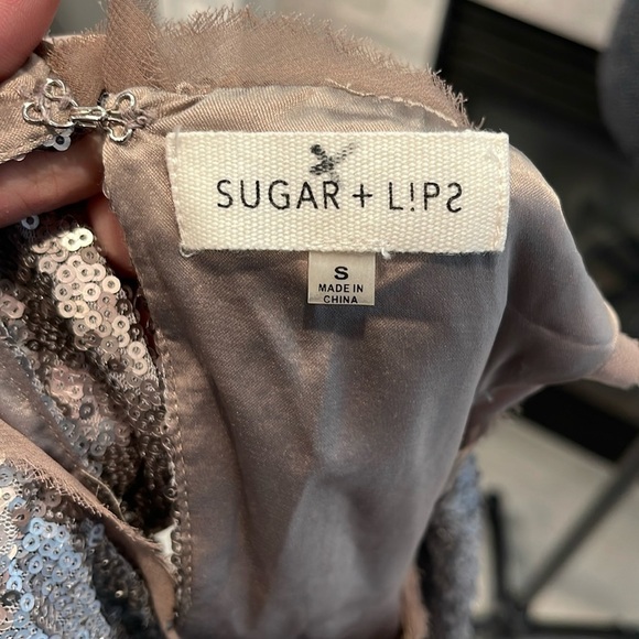 Sugar Lips Sequin Silver Mini Dress Size Small - Picture 2 of 8